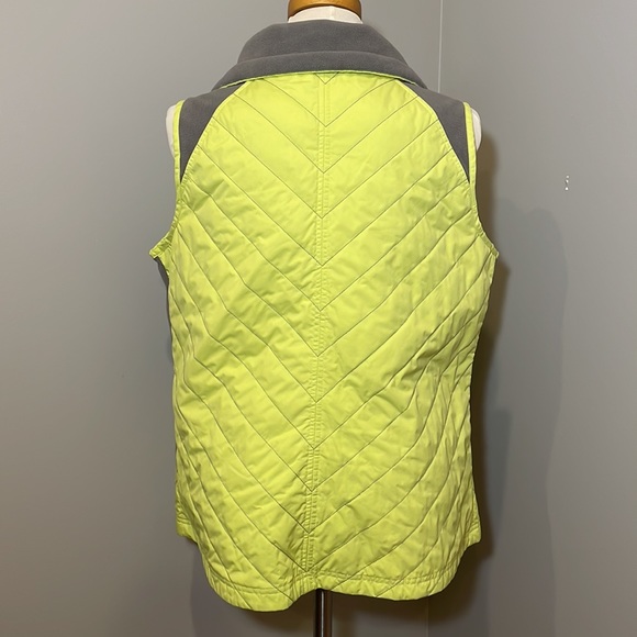COLUMBIA Quilted Vest with fleece Panels Green / Gray X-LARGE - Picture 5 of 10
